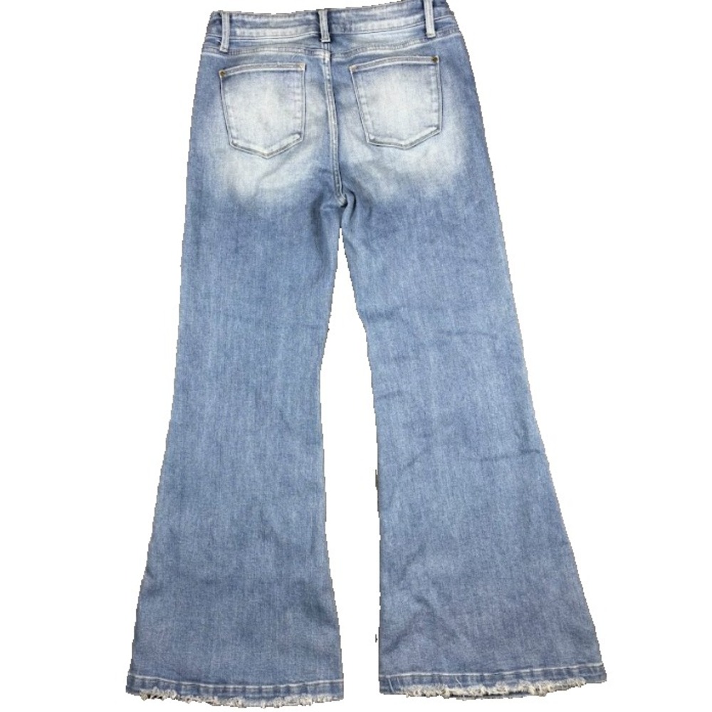 Petra 153 Flare Jeans Women's 32x32 Blue Distressed Ripped Denim Y2K Retro - Picture 3 of 13